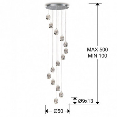 ROCIO-GRAN LAMP 14L CROMO 5M DIMABLE